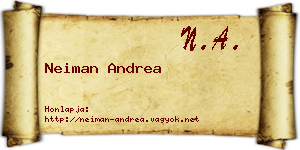 Neiman Andrea névjegykártya